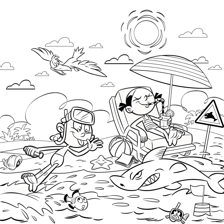 Coloring page: Beach (Nature) #158975 - Free Printable Coloring Pages