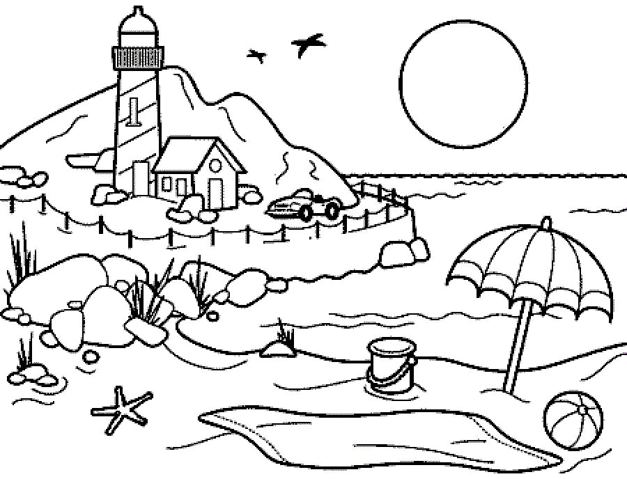 Coloring page: Beach (Nature) #159003 - Free Printable Coloring Pages