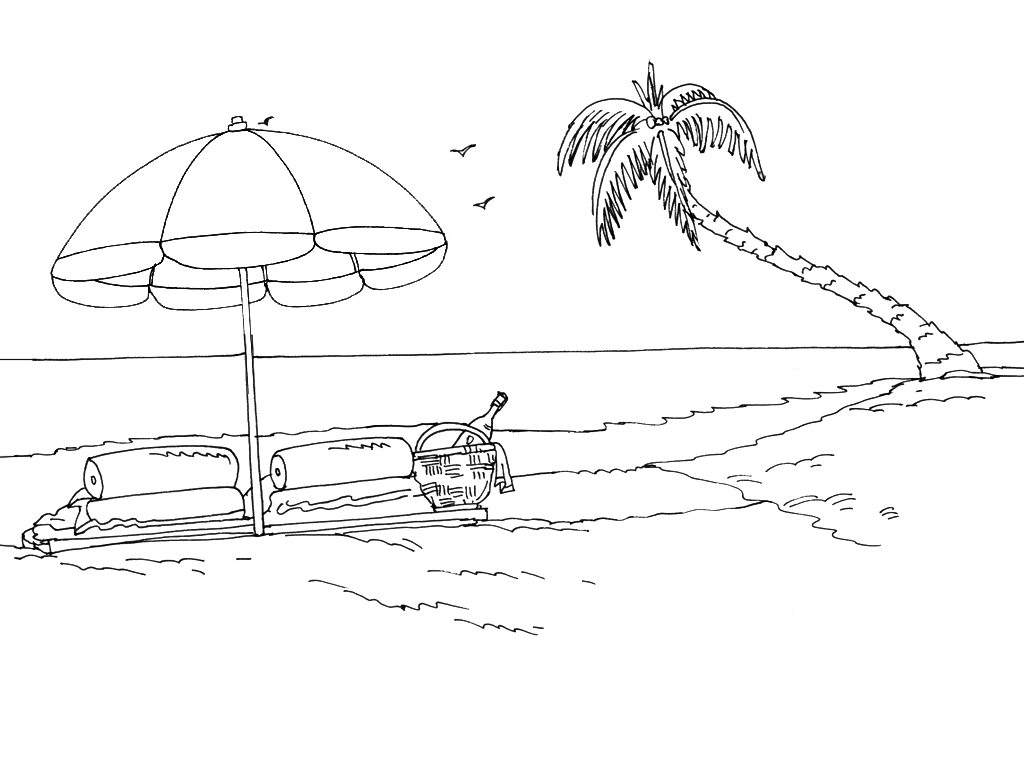 Coloring page: Beach (Nature) #159119 - Free Printable Coloring Pages
