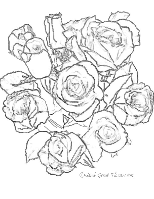 Coloring page: Bouquet of flowers (Nature) #160729 - Free Printable Coloring Pages