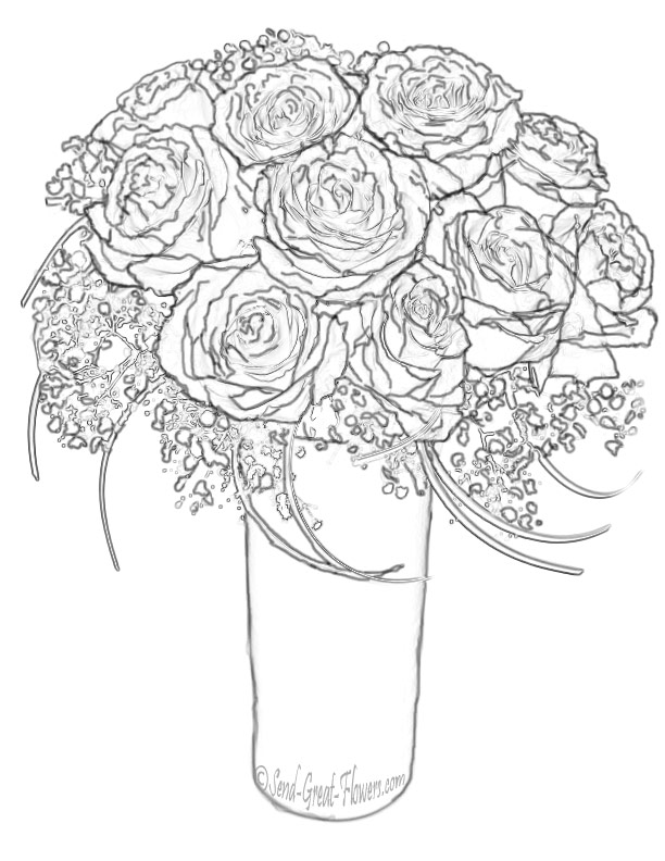 Coloring page: Bouquet of flowers (Nature) #160732 - Free Printable Coloring Pages