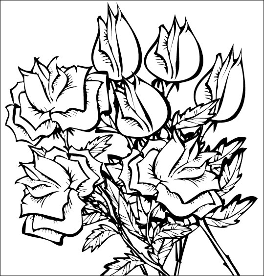 Coloring page: Bouquet of flowers (Nature) #160741 - Free Printable Coloring Pages