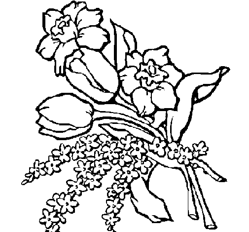 Coloring page: Bouquet of flowers (Nature) #160801 - Free Printable Coloring Pages