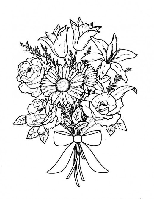 Coloring page: Bouquet of flowers (Nature) #160806 - Free Printable Coloring Pages