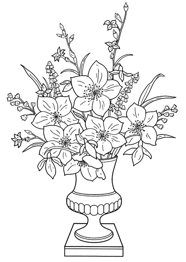 Coloring page: Bouquet of flowers (Nature) #160868 - Free Printable Coloring Pages