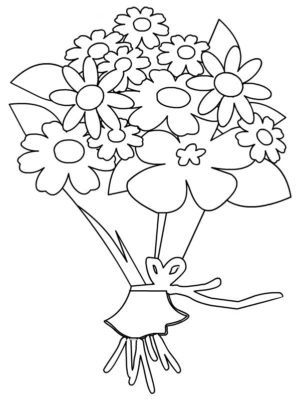 Coloring page: Bouquet of flowers (Nature) #160980 - Free Printable Coloring Pages