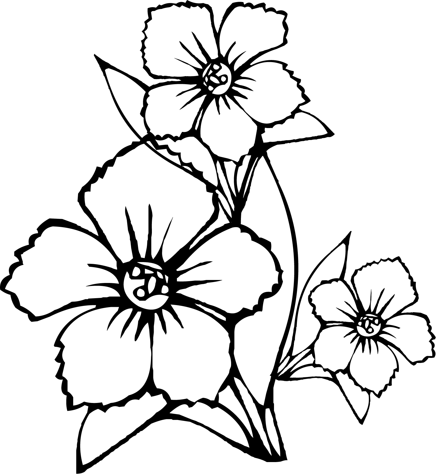 Coloring page: Bouquet of flowers (Nature) #161003 - Free Printable Coloring Pages