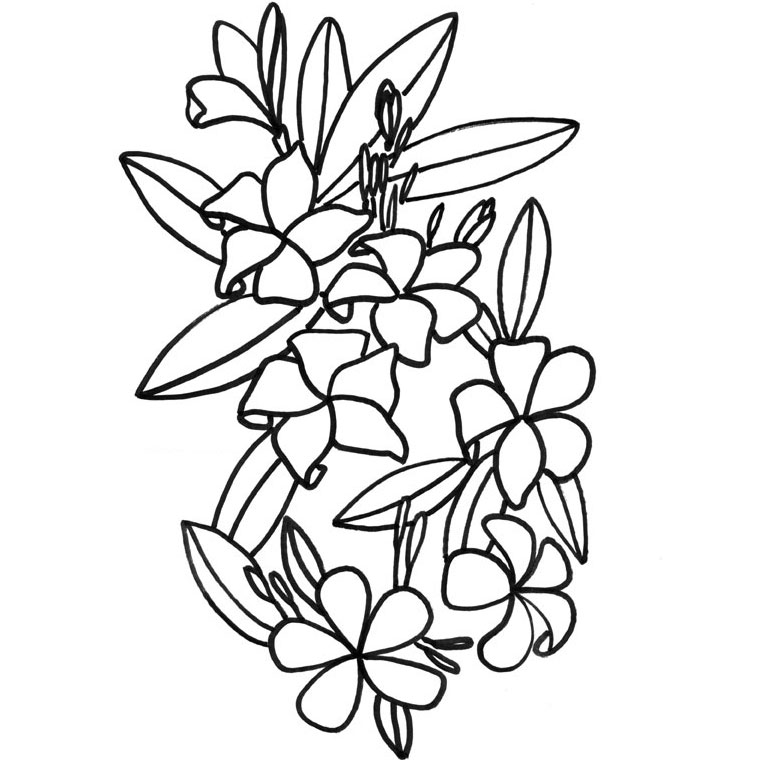 Coloring page: Bouquet of flowers (Nature) #161015 - Free Printable Coloring Pages