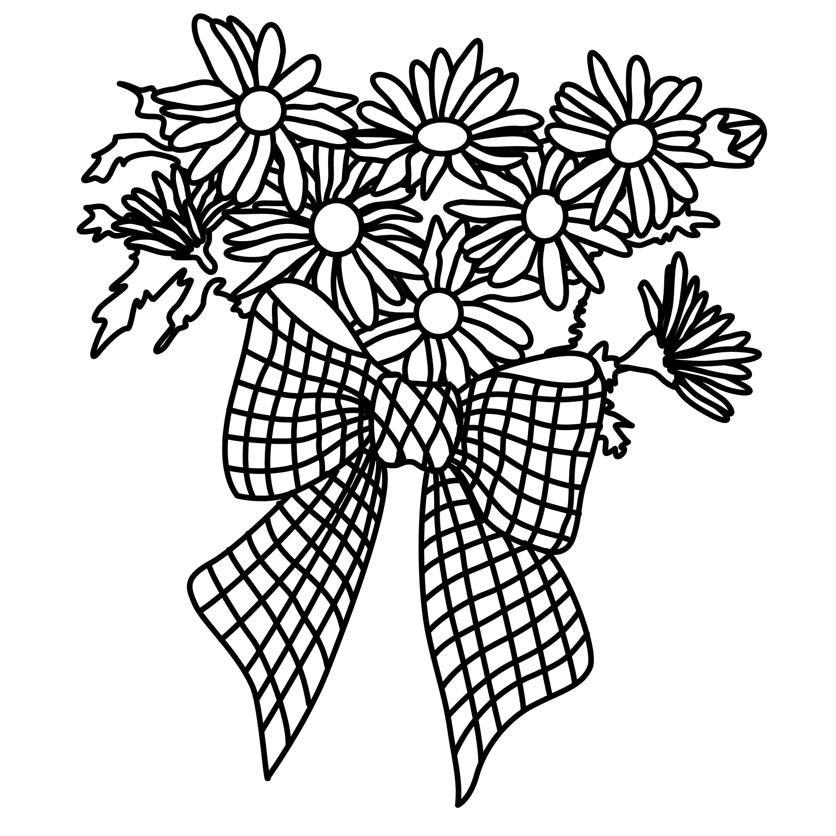Coloring page: Bouquet of flowers (Nature) #161016 - Free Printable Coloring Pages
