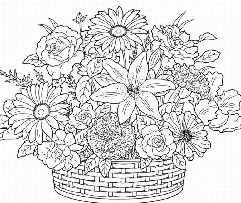Coloring page: Bouquet of flowers (Nature) #161017 - Free Printable Coloring Pages