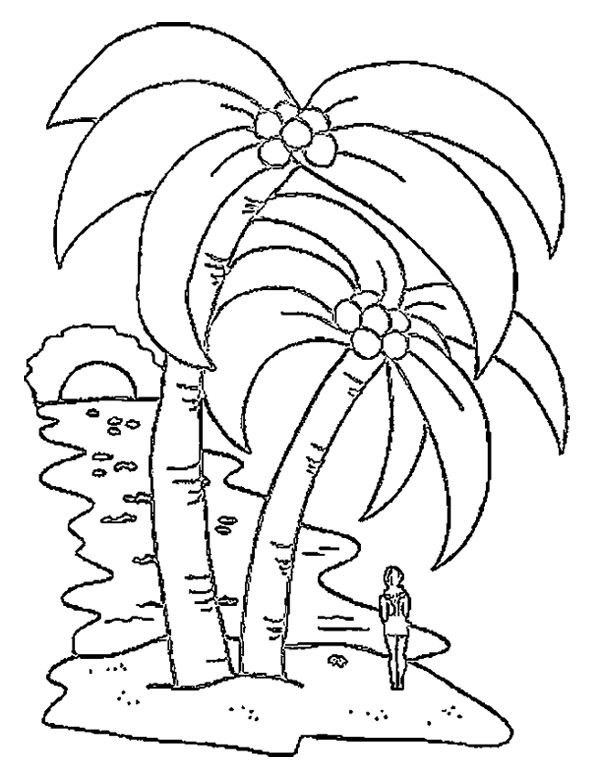 Coloring page: Coconut tree (Nature) #162367 - Free Printable Coloring Pages