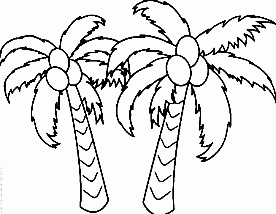 578 Animal Coloring Pages Coconut Tree with Animal character