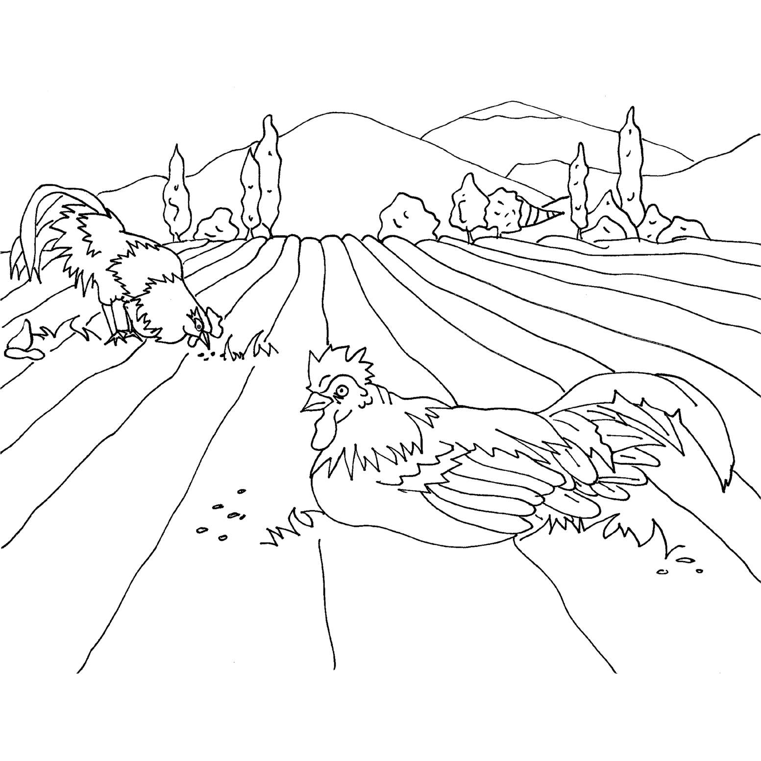 Coloring page: Countryside (Nature) #165479 - Free Printable Coloring Pages