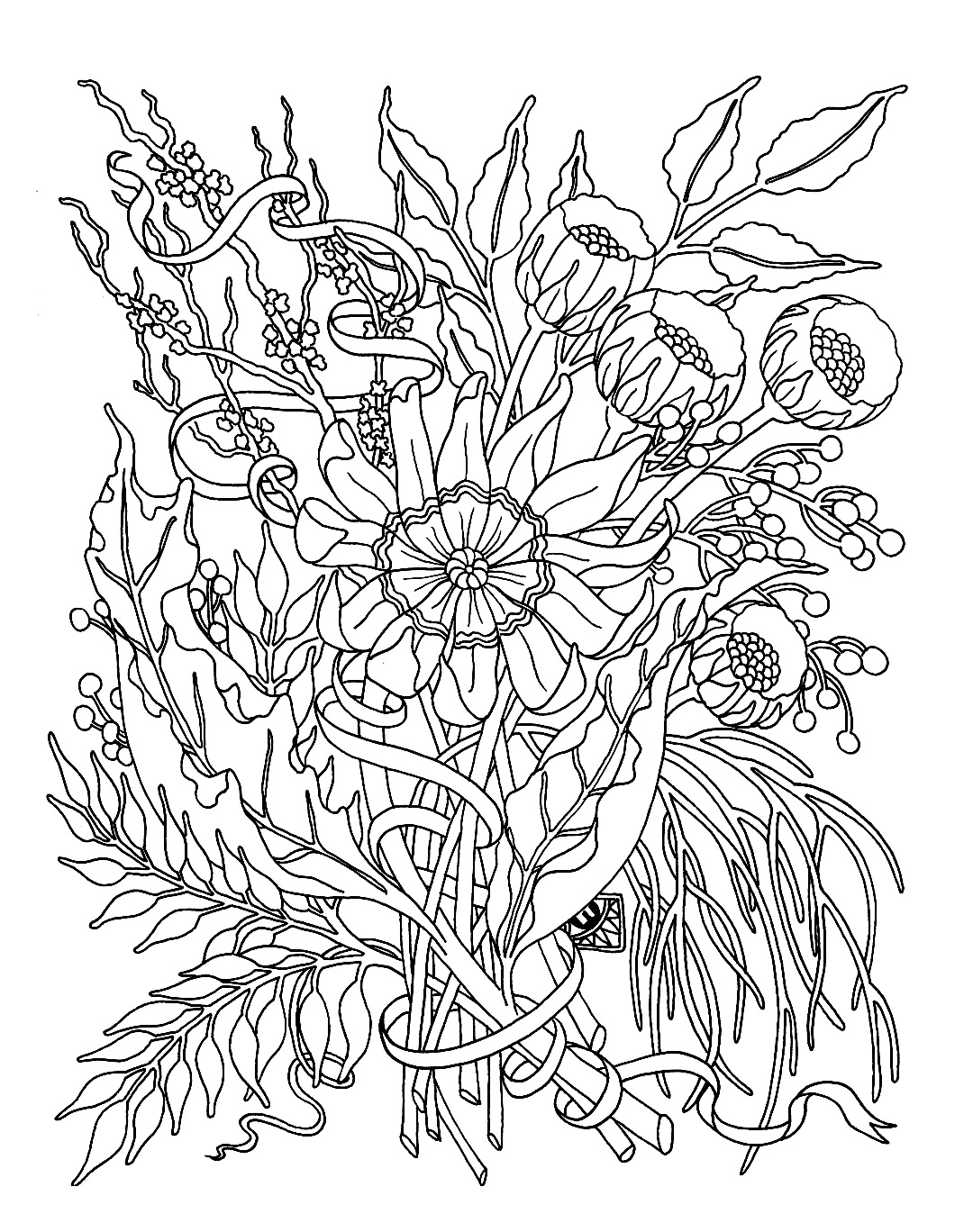 Coloring page: Flowers (Nature) #155012 - Free Printable Coloring Pages