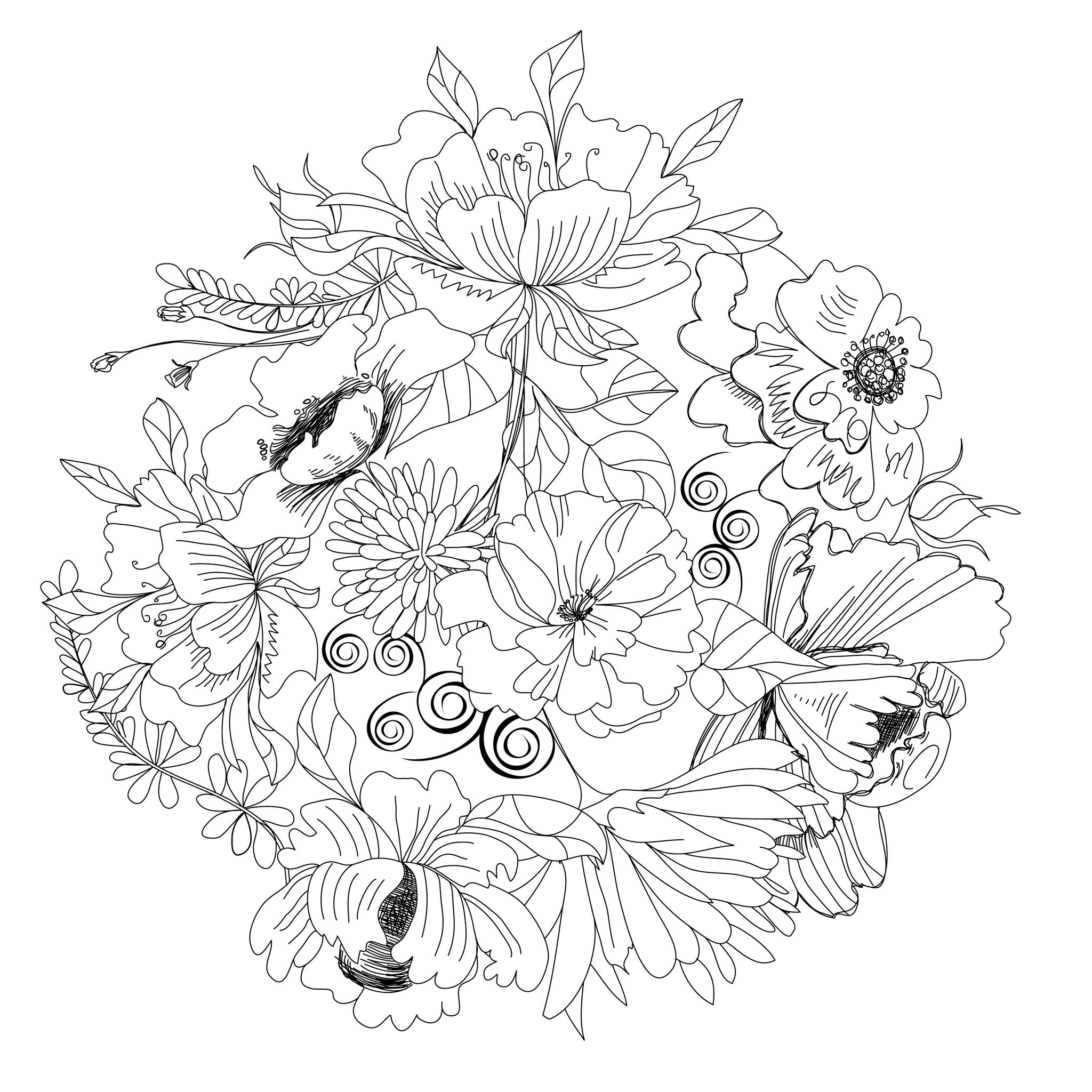 Coloring page: Flowers (Nature) #155112 - Free Printable Coloring Pages