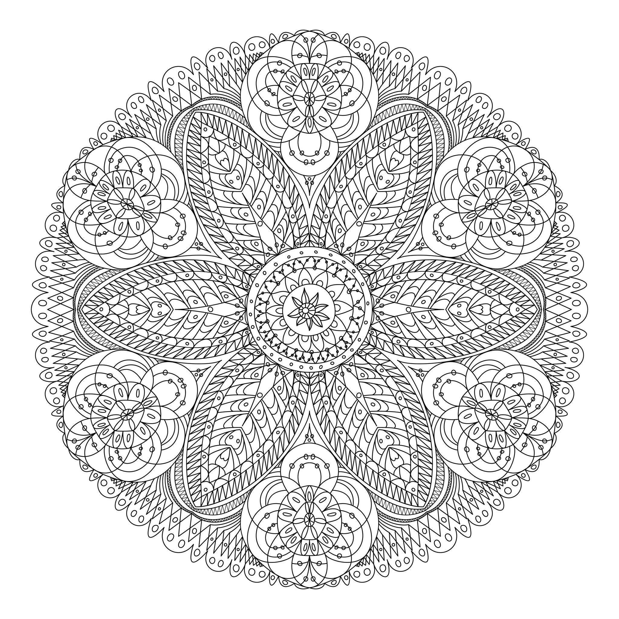 super hard coloring pages of flowers