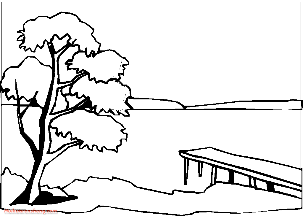 Drawings Lake (Nature) – Printable coloring pages