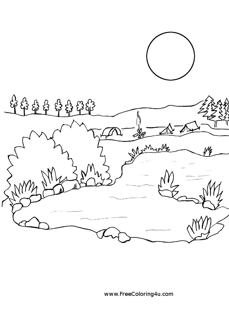 Drawings Lake (Nature) – Printable coloring pages