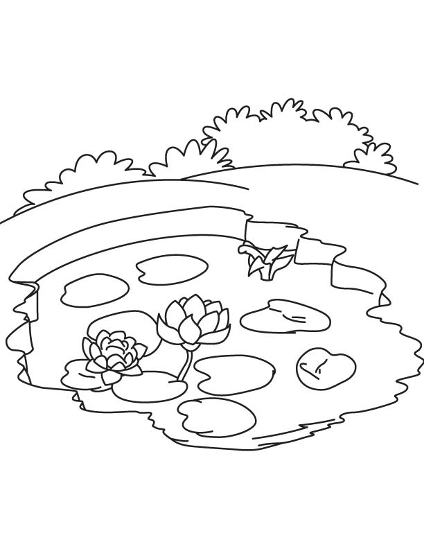 lake nature – printable coloring pages