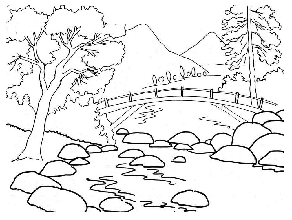 Landscape Nature Free Printable Coloring Pages