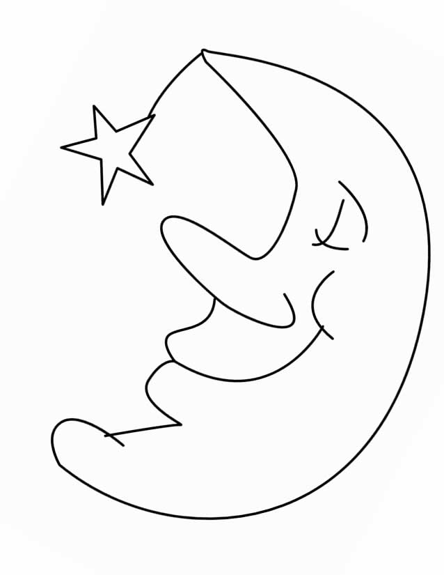 Coloring page: Moon (Nature) #155588 - Free Printable Coloring Pages