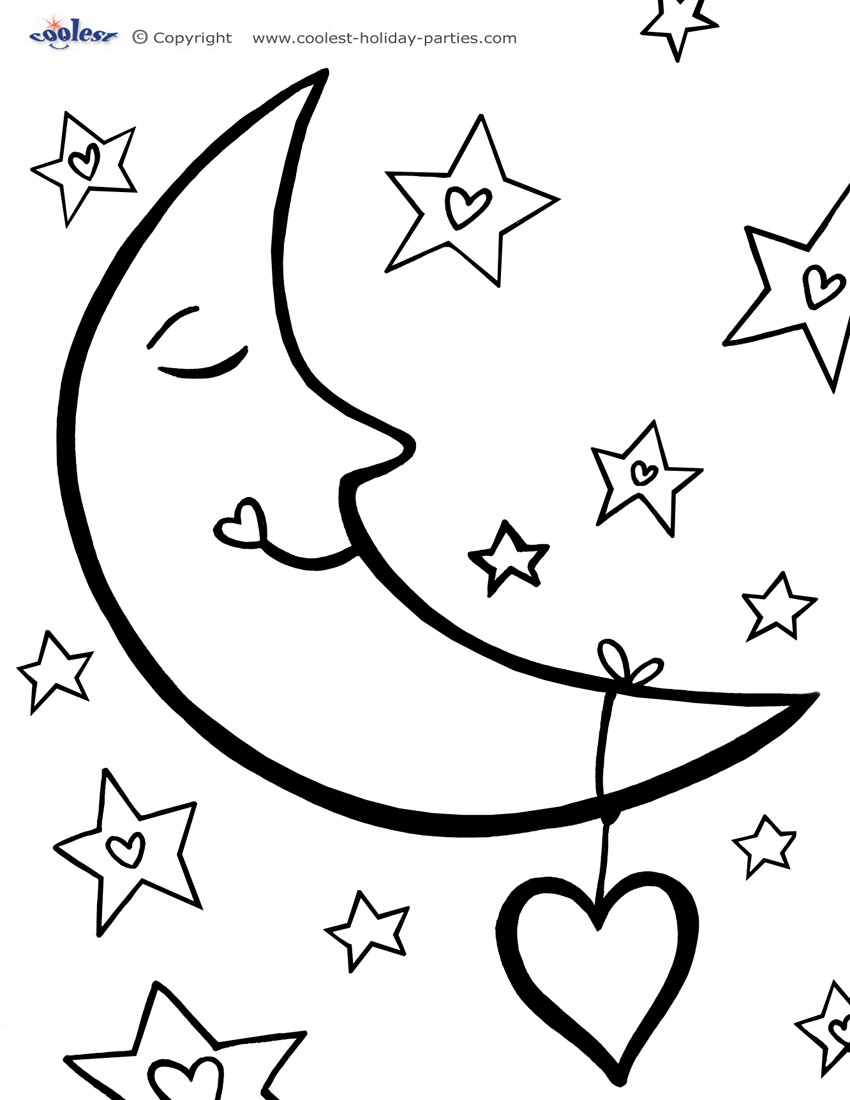 Coloring page: Moon (Nature) #155598 - Free Printable Coloring Pages