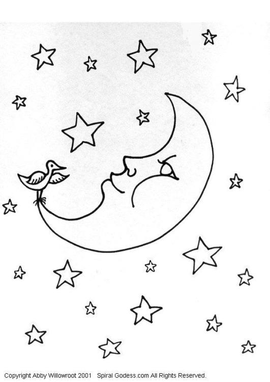 Coloring page: Moon (Nature) #155610 - Free Printable Coloring Pages
