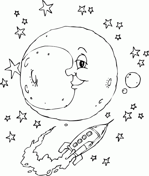 Coloring page: Moon (Nature) #155611 - Free Printable Coloring Pages