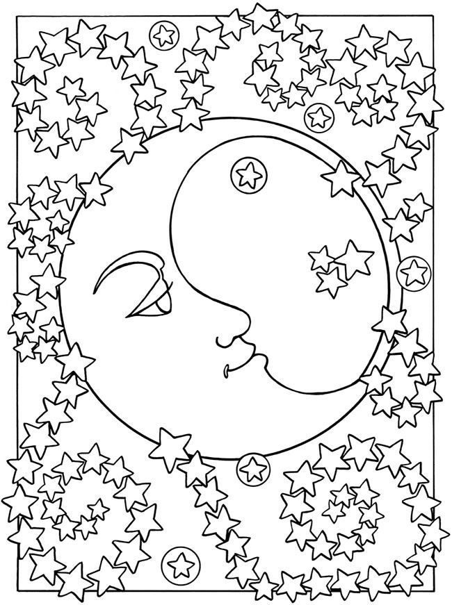 Coloring page: Moon (Nature) #155626 - Free Printable Coloring Pages