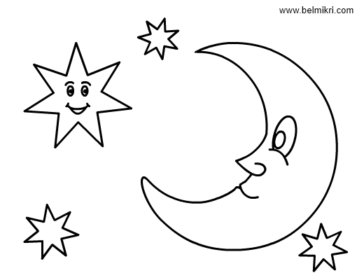 Coloring page: Moon (Nature) #155645 - Free Printable Coloring Pages