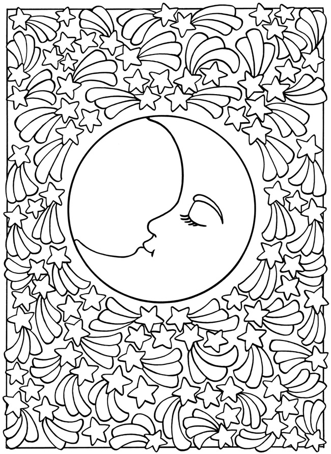 Coloring page: Moon (Nature) #155660 - Free Printable Coloring Pages