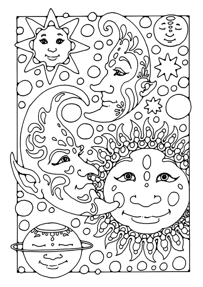 Coloring page: Moon (Nature) #155661 - Free Printable Coloring Pages