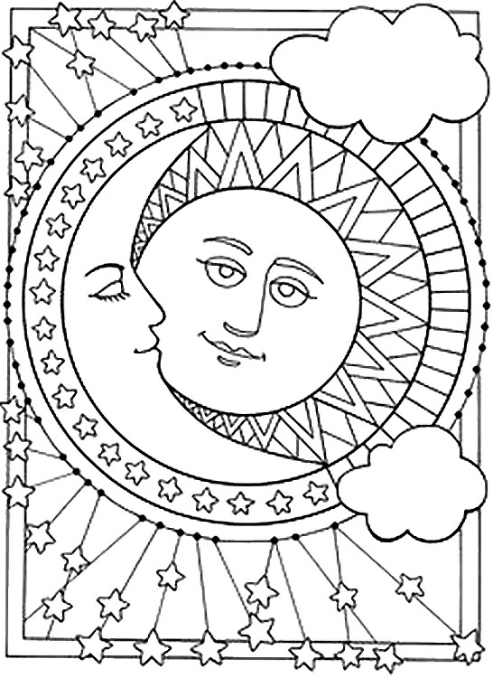 Coloring page: Moon (Nature) #155665 - Free Printable Coloring Pages