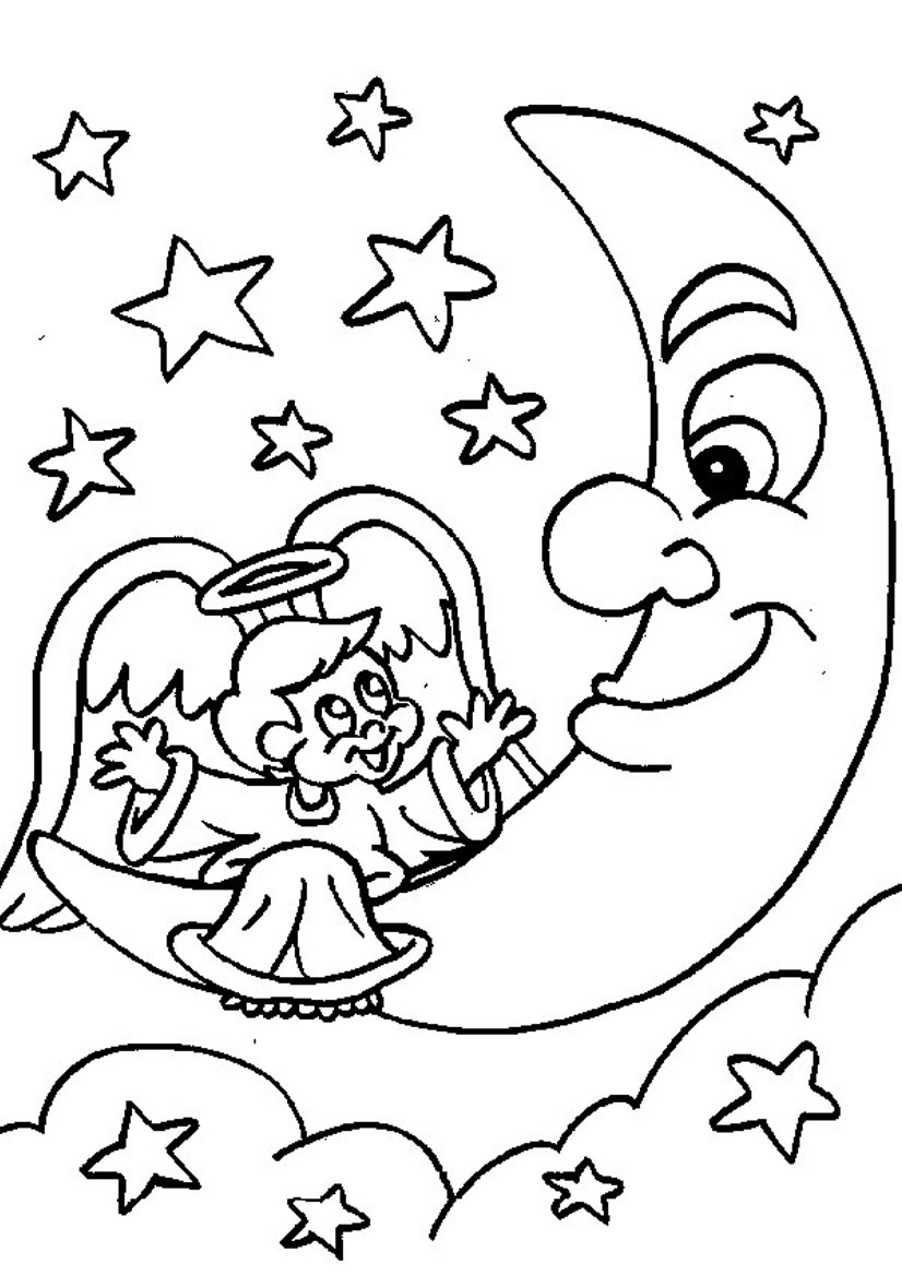 Coloring page: Moon (Nature) #155750 - Free Printable Coloring Pages