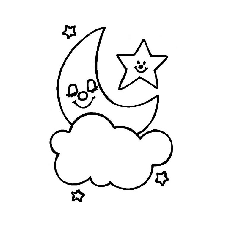 Coloring page: Moon Crescent (Nature) #162644 - Free Printable Coloring Pages