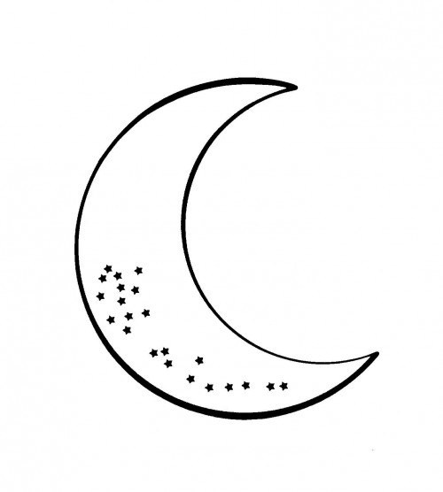 Coloring page: Moon Crescent (Nature) #162646 - Free Printable Coloring Pages