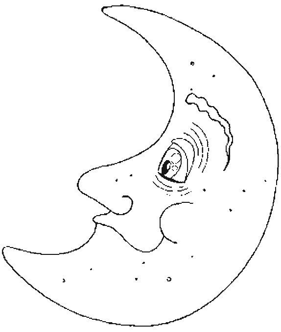 Coloring page: Moon Crescent (Nature) #162654 - Free Printable Coloring Pages