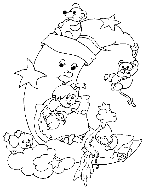 Coloring page: Moon Crescent (Nature) #162662 - Free Printable Coloring Pages
