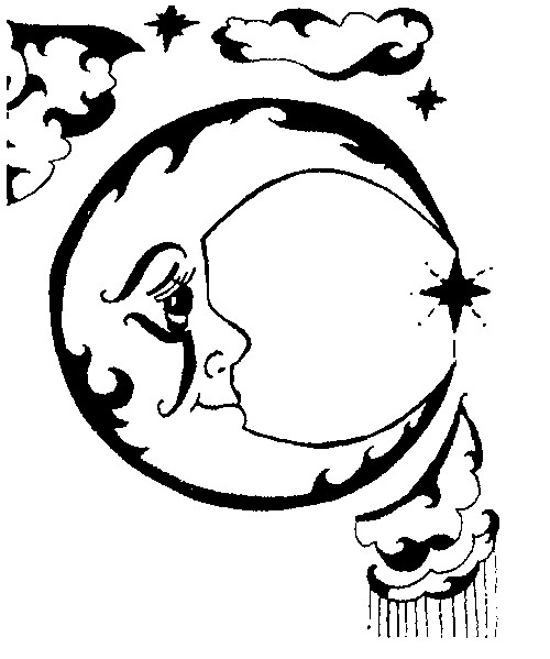 Coloring page: Moon Crescent (Nature) #162664 - Free Printable Coloring Pages