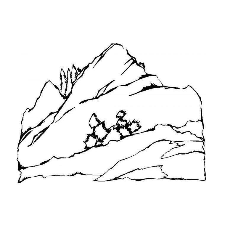 Coloring page: Mountain (Nature) #156471 - Free Printable Coloring Pages