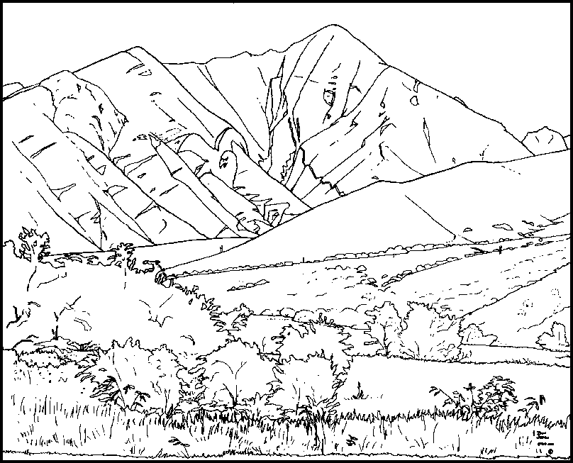 Coloring page: Mountain (Nature) #156475 - Free Printable Coloring Pages