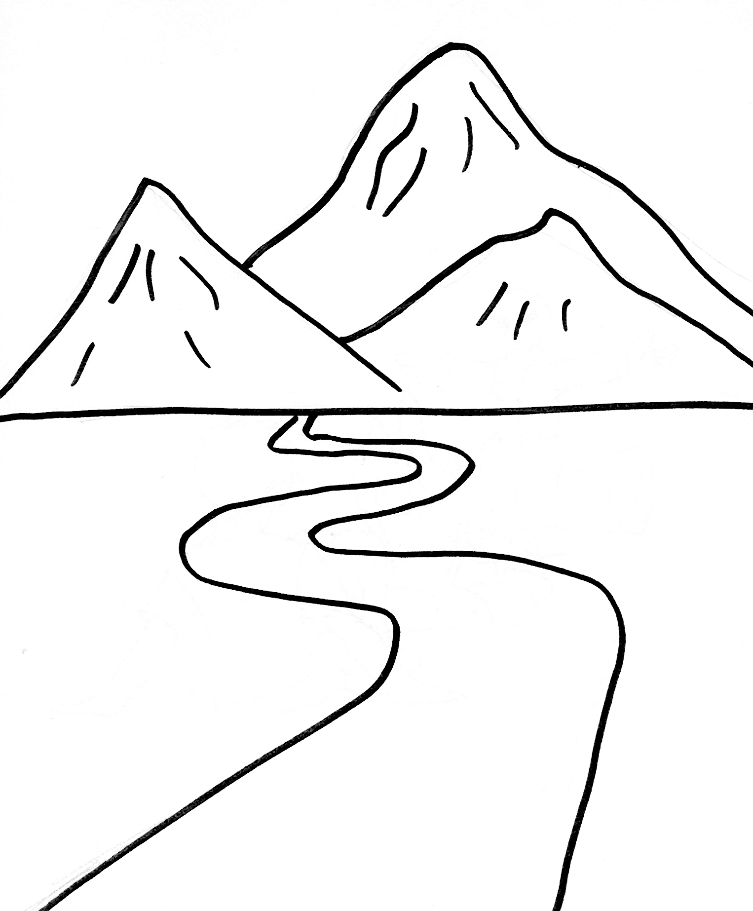 Coloring page: Mountain (Nature) #156483 - Free Printable Coloring Pages
