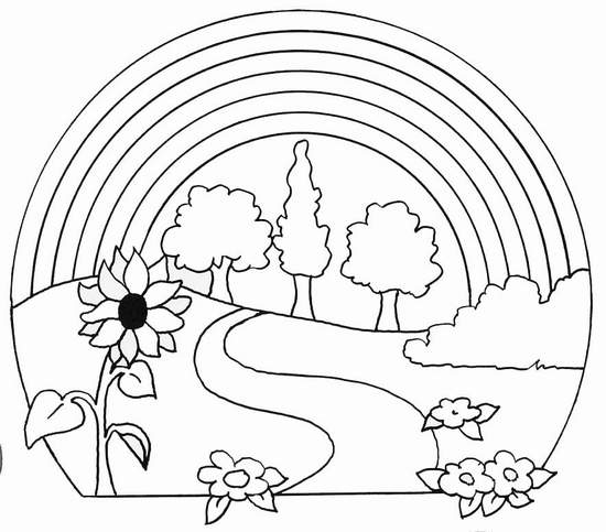 Drawing Rainbow #155351 (Nature) – Printable coloring pages