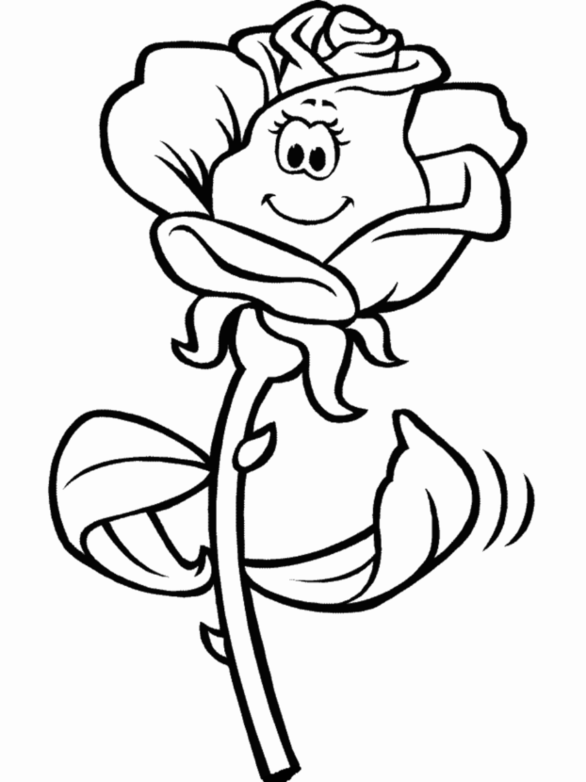 cartoon flower printable coloring pages