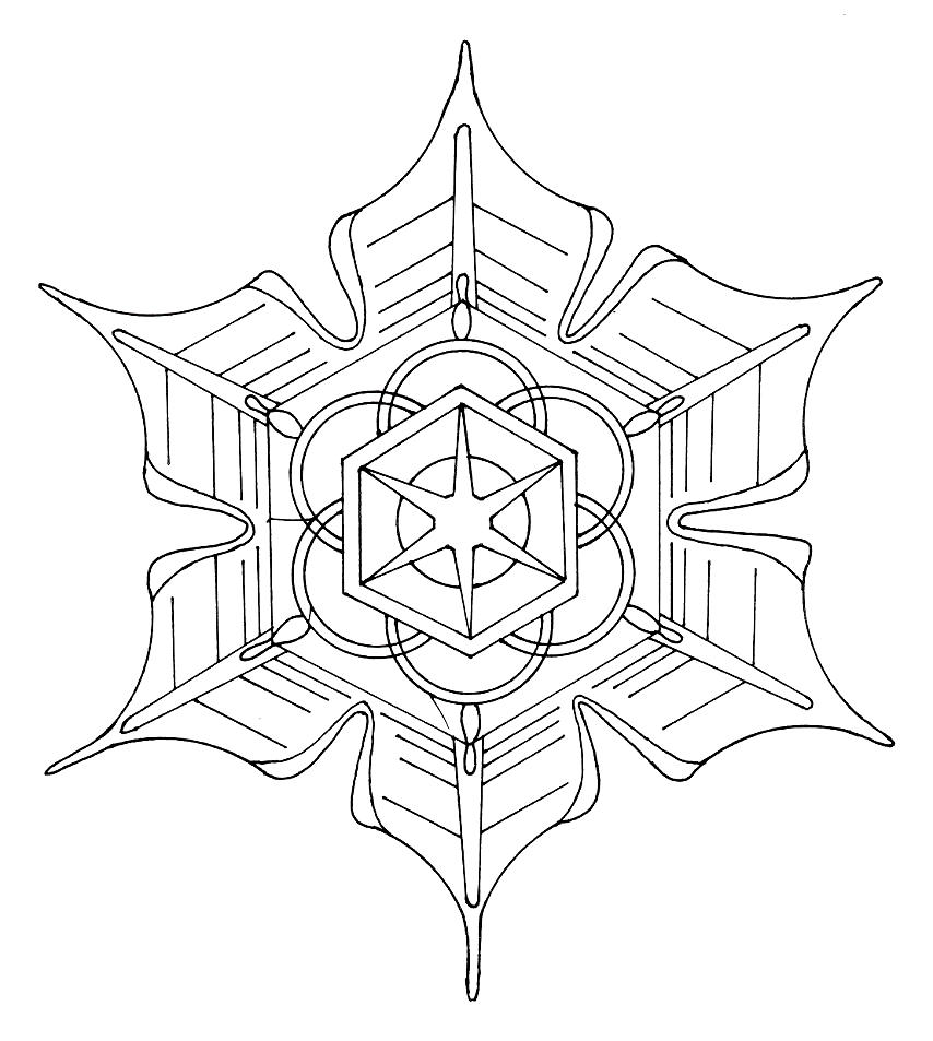 Coloring page: Snowflake (Nature) #160614 - Free Printable Coloring Pages