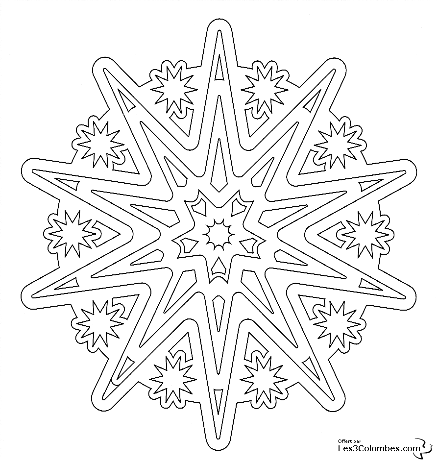 Coloring page: Snowflake (Nature) #160619 - Free Printable Coloring Pages