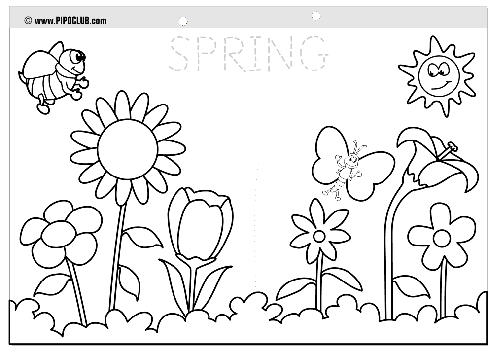 Coloring page: Spring season (Nature) #164745 - Free Printable Coloring Pages