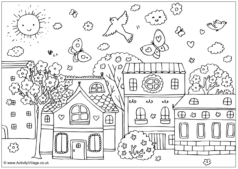 Coloring page: Spring season (Nature) #164787 - Free Printable Coloring Pages