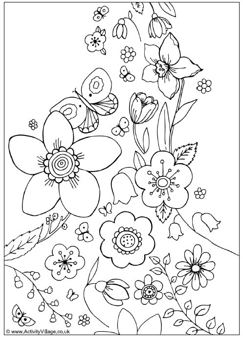 Coloring page: Spring season (Nature) #164861 - Free Printable Coloring Pages