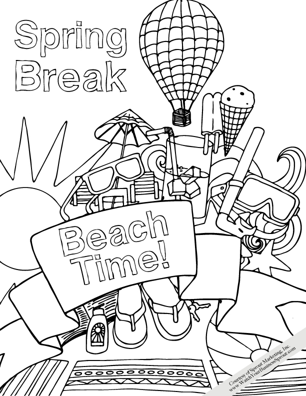 commercial beach clip art coloring pages